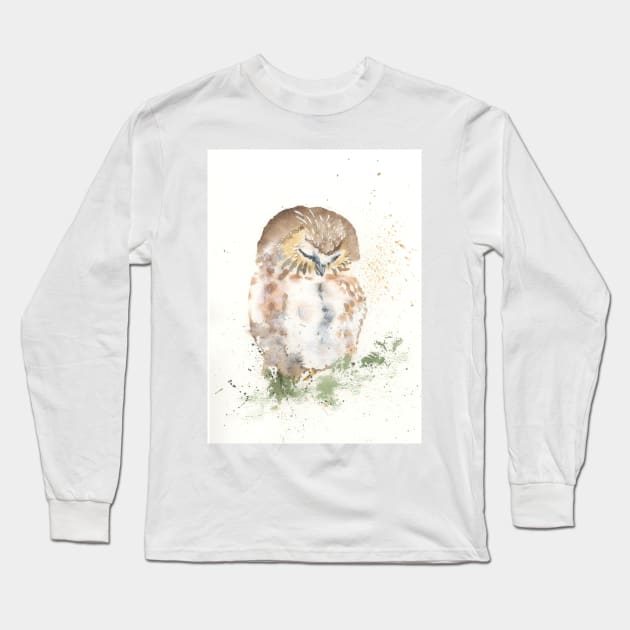 Sleepy Owl Long Sleeve T-Shirt by CorinneMatus